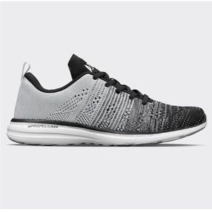 APL Techloom Pro Sneaker in Black & Heather Grey & White SIZE 8